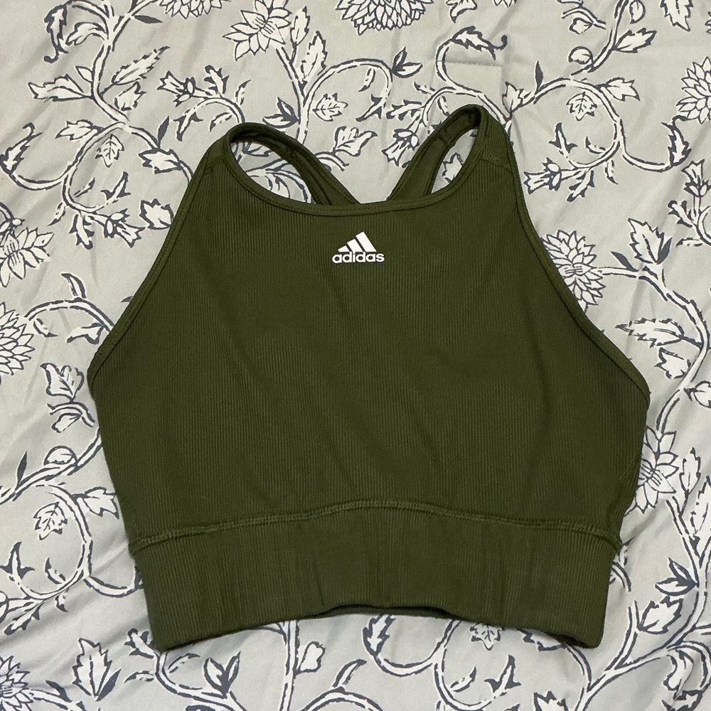 Adidas Olive Green Workout Top